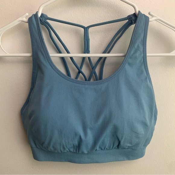Fabletics Cornflower Blue Connar Seamless Sports Bra - Picture 3 of 8